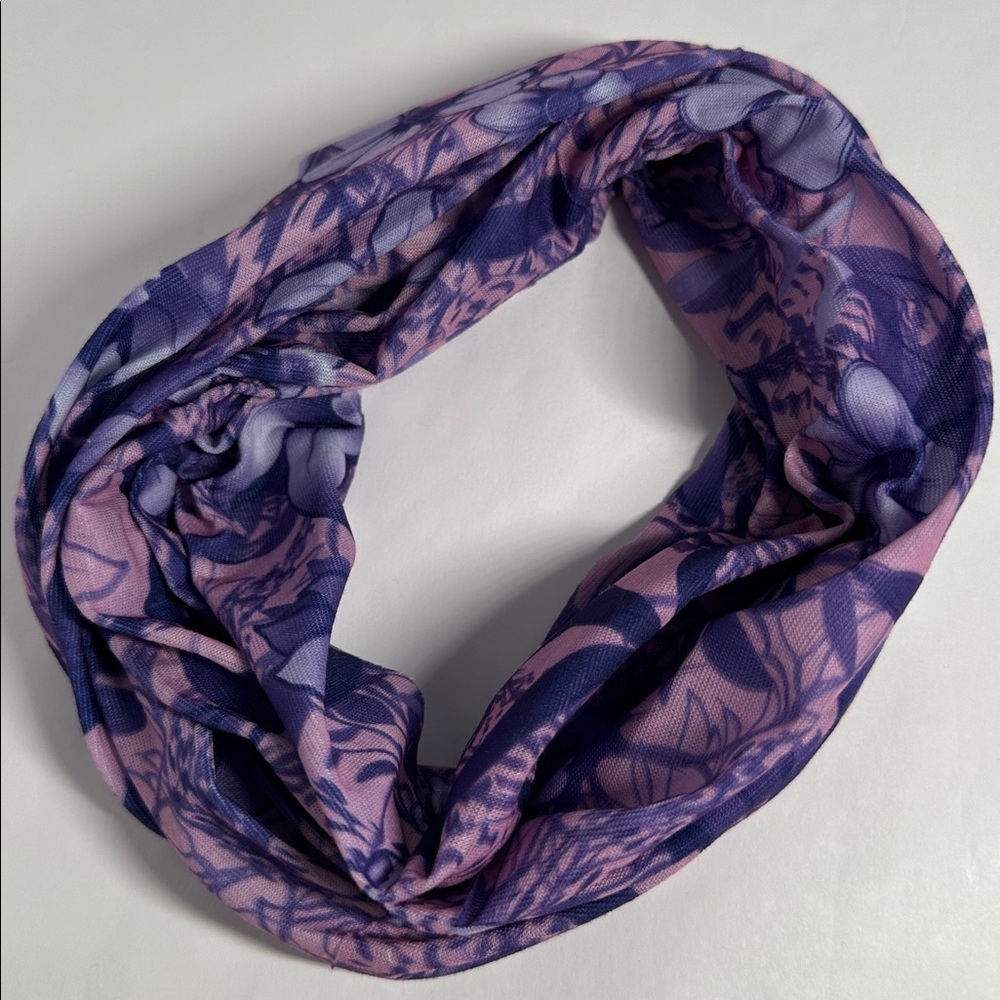 Wide Purple Floral Headband - #2076